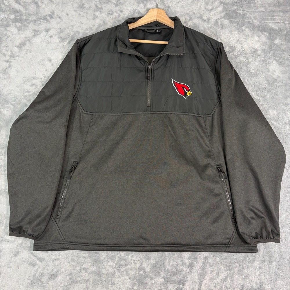 Arizona Cardinals 1/4 Zip Pullover Men's 2XL Gray NFL Football Dunbrooke